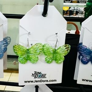 JenDore Handmade Butterfly Dangle Drop Earrings Hypoallergenic Tarnish Resistant